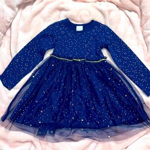 Darling Hanna Andersson Gold and Navy/Tulle dress